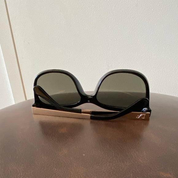 DVF Diane Von Furstenberg brown square cat eye sunglasses reflective main image 6